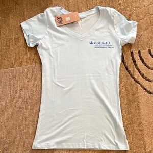 ~ Blue 84~ Columbia University Irving Medical Center Light Blue V-Neck Logo Tee
